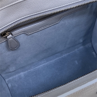 Ce**e micro luggage bag in blue drummed calfskin silver tone metal