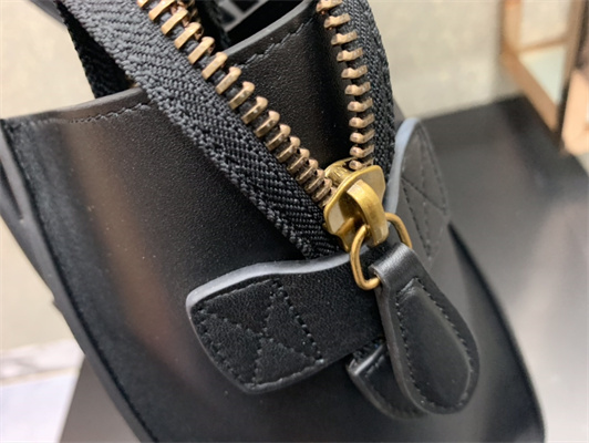 Ce**e micro luggage bag in black smooth calfskin gold tone metal