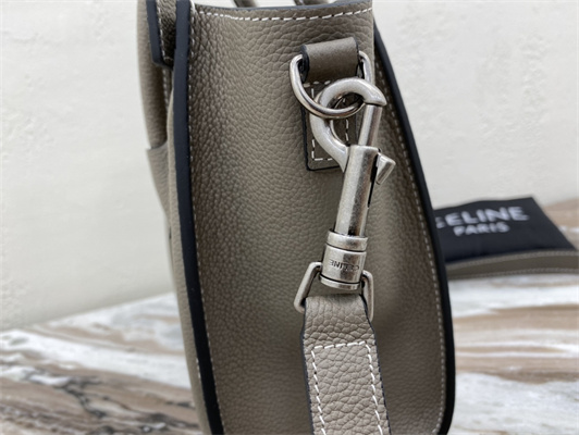 Ce**e nano luggage bag in souris drummed calfskin silver tone metal