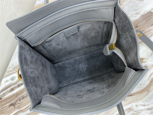 Ce**e nano luggage bag in kohl drummed calfskin gold tone metal