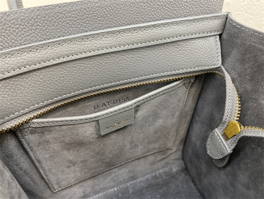 Ce**e nano luggage bag in kohl drummed calfskin gold tone metal