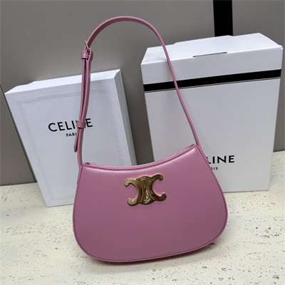 Ce**e medium tilly bag in shiny calfskin pink