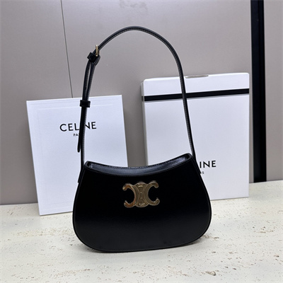 Ce**e medium tilly bag in shiny calfskin black