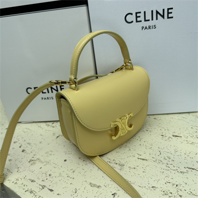 Ce**e mini besace clea in shiny calfskin yellow