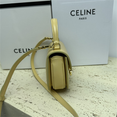 Ce**e mini besace clea in shiny calfskin yellow