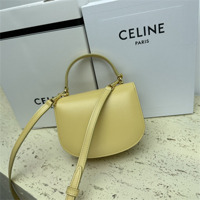 Ce**e mini besace clea in shiny calfskin yellow