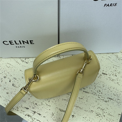 Ce**e mini besace clea in shiny calfskin yellow