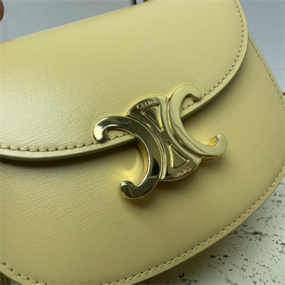 Ce**e mini besace clea in shiny calfskin yellow