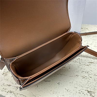 Ce**e mini besace clea in triomphe canvas and calfskin tan