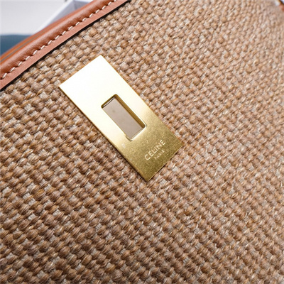 Ce**e bucket 16 bag in textile with Ce**e jacquard brown multicolor