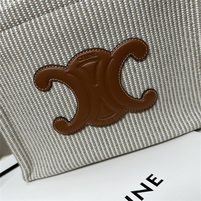 Ce**e small cabas thais in striped textile  and calfskin