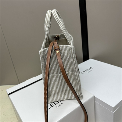 Ce**e small cabas thais in striped textile  and calfskin