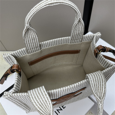 Ce**e small cabas thais in striped textile  and calfskin