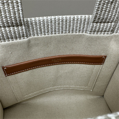 Ce**e small cabas thais in striped textile  and calfskin