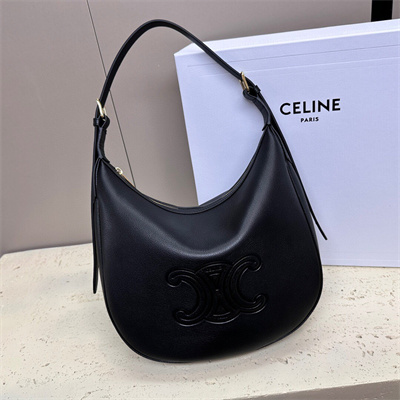 ce**e medium heloise  bag cuir triomphe in S*pple calfskin black