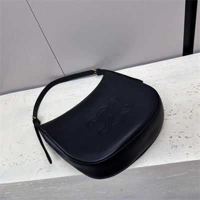 ce**e medium heloise  bag cuir triomphe in S*pple calfskin black