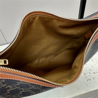 Ce**e medium heloise  bag cuir triomphe in triomphe canvas and calfskin tan