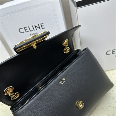 ce**e teen victoire bag in S*pple calfskin black/gold
