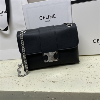 ce**e medium victoire bag in S*pple calfskin black/silver