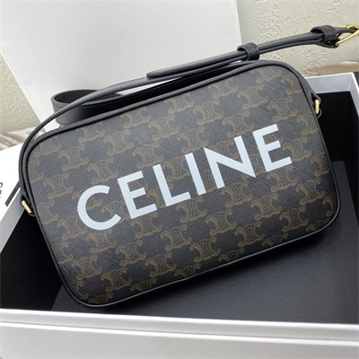 Ce**e medium messenger bag in triomphe canvas with Ce**e print