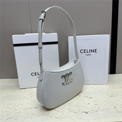 Ce**e medium tilly bag in shiny calfskin white