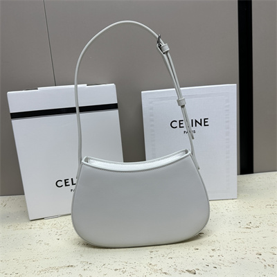 Ce**e medium tilly bag in shiny calfskin white