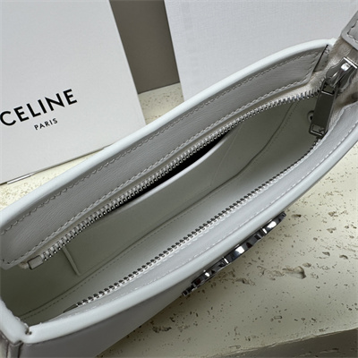 Ce**e medium tilly bag in shiny calfskin white