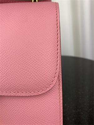 Constance Bag Epsom Leather 18CM Gold/Silver Tone Metal In Rose Confetti Color HS