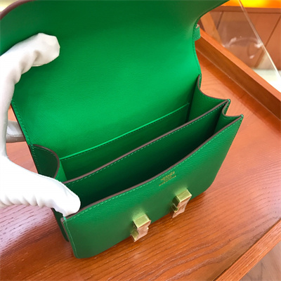 Constance Bag Epsom Leather 18CM Gold/Silver Tone Metal In Bombou Color HS