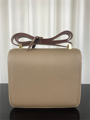 Constance Bag Epsom Leather 24CM Gold/Silver Tone Metal In Etoupe Color HS