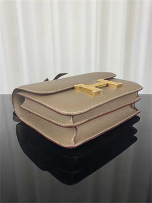Constance Bag Epsom Leather 24CM Gold/Silver Tone Metal In Etoupe Color HS