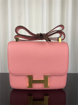 Constance Bag Epsom Leather 24CM Gold/Silver Tone Metal In Rose Confetti Color HS