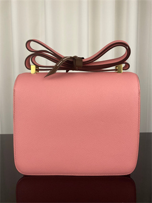 Constance Bag Epsom Leather 24CM Gold/Silver Tone Metal In Rose Confetti Color HS