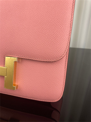 Constance Bag Epsom Leather 24CM Gold/Silver Tone Metal In Rose Confetti Color HS