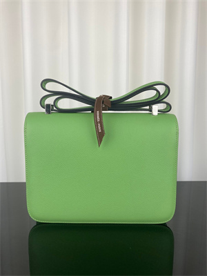 Constance Bag Epsom Leather 24CM Gold/Silver Tone Metal In Vert Criquet Color HS