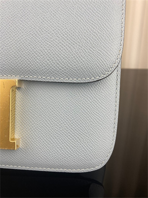 Constance Bag Epsom Leather 24CM Gold/Silver Tone Metal In Blue Brume Color HS