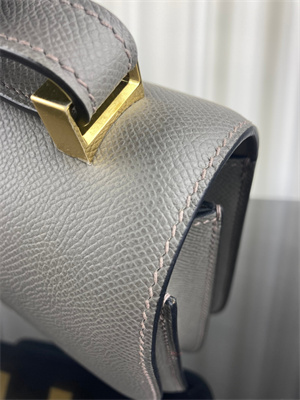 Constance Bag Epsom Leather 24CM Gold/Silver Tone Metal In Etain Color HS