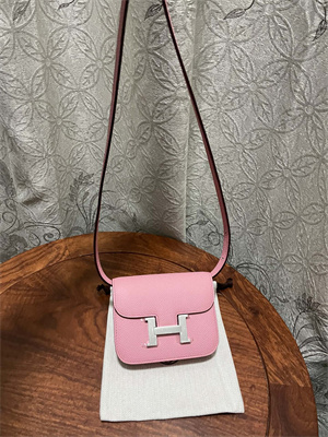 Constance SLIM Wallet With Strap Epsom Leather Silver Tone Metal In Pink Color HS