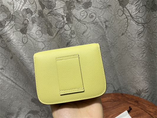 Constance SLIM Wallet With Strap Epsom Leather Gold Tone Metal In Yellow Color HS