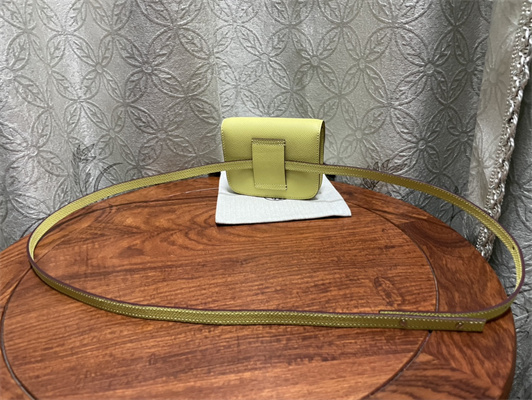 Constance SLIM Wallet With Strap Epsom Leather Silver Tone Metal In Yellow Color HS