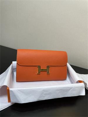 Constance To Go Wallet Epsom Leather Gold Tone Metal In Orange Color HS