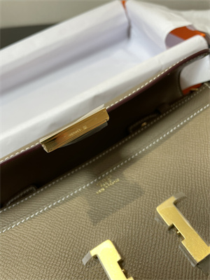 Constance To Go Wallet Epsom Leather Gold Tone Metal In Etoupe Color HS