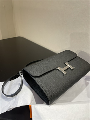 Constance To Go Wallet Epsom Leather Silver Tone Metal In Black Color HS