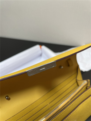 Constance To Go Wallet Epsom Leather Silver Tone Metal In Jaune Amber Color HS