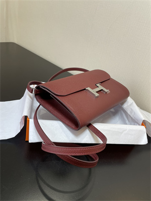 Constance To Go Wallet Epsom Leather Silver Tone Metal In Bordeaux Color HS