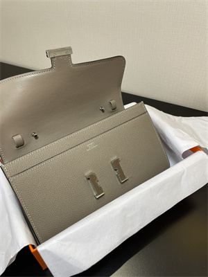 Constance To Go Wallet Epsom Leather Silver Tone Metal In Gris Asphalte Color HS