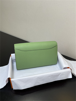 Constance To Go Wallet Epsom Leather Gold Tone Metal In Vert Criquet Color HS