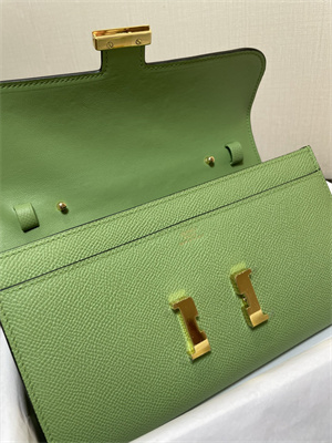 Constance To Go Wallet Epsom Leather Gold Tone Metal In Vert Criquet Color HS