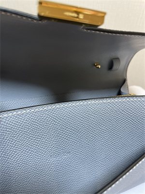 Constance To Go Wallet Epsom Leather Gold Tone Metal In Bleu Lin Color HS