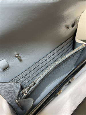 Constance To Go Wallet Epsom Leather Silver Tone Metal In Bleu Lin Color HS